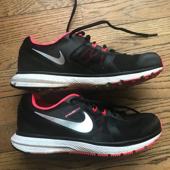 Nike Shoes - Nike Fit Sole Black, Pink & Silver Sneakers Size 9